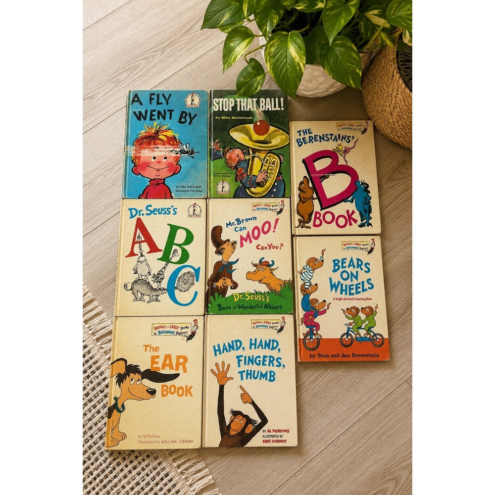 Vintage 70s Kids Book Lot Dr‎ Seuss Berenstain Bears Beginner Books Set of 8